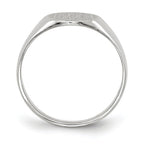 14k White Gold 9.0x9.5mm Round Closed Back Signet Ring