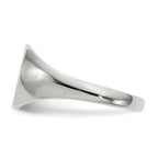 14k White Gold 9.0x9.5mm Round Closed Back Signet Ring