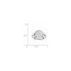 14k White Gold 9.0x9.5mm Round Closed Back Signet Ring
