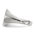 14k White Gold 10.0x11.0mm Round Closed Back Signet Ring