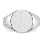 14k White Gold 10.0x11.0mm Round Closed Back Signet Ring