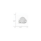 14k White Gold 10.0x11.0mm Round Closed Back Signet Ring