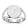 14k White Gold 10.0x11.0mm Round Closed Back Signet Ring