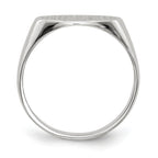 14k White Gold 12.0x6.5mm Oval Closed Back Signet Ring