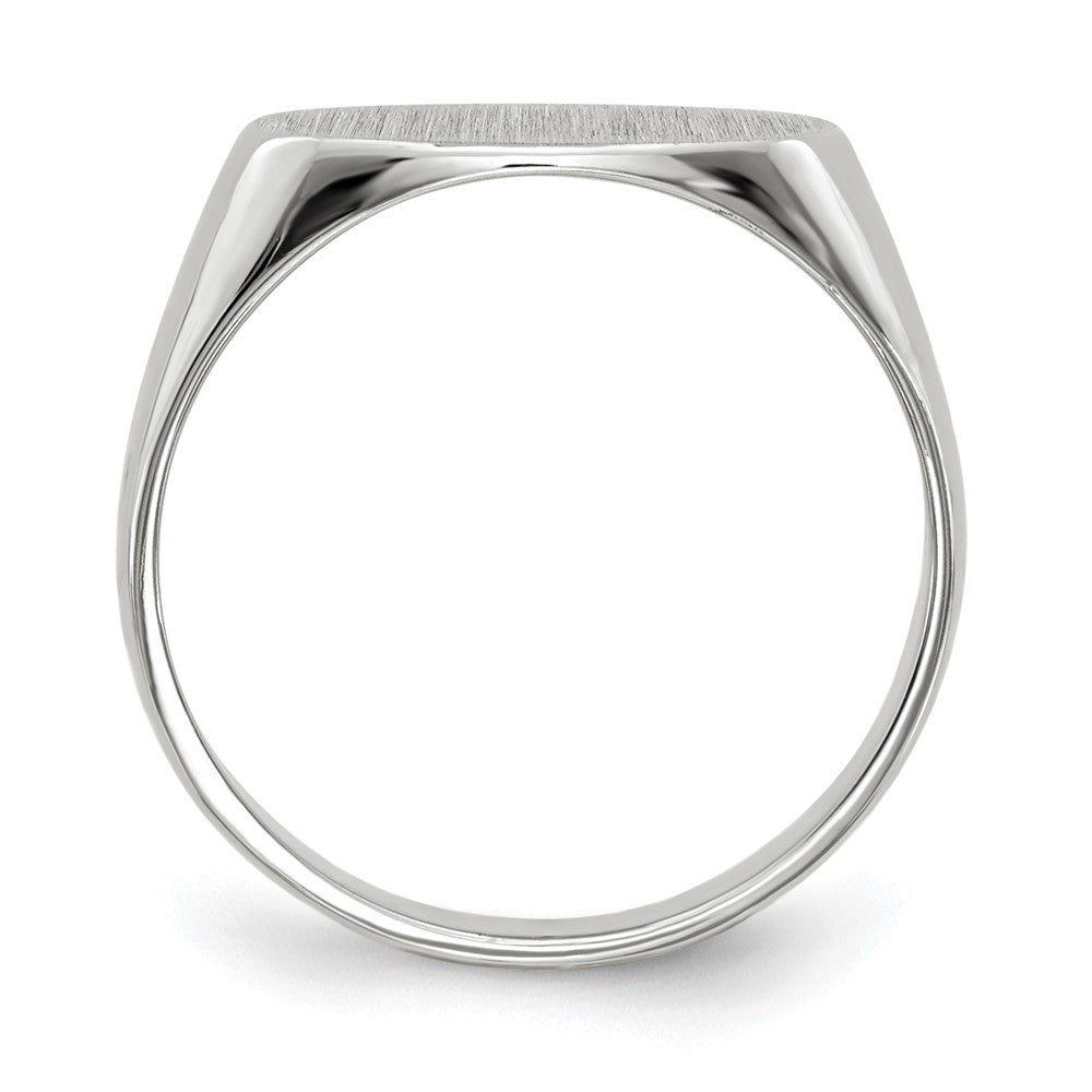 14k White Gold 12.0x6.5mm Oval Closed Back Signet Ring