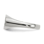 14k White Gold 12.0x6.5mm Oval Closed Back Signet Ring