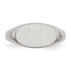 14k White Gold 12.0x6.5mm Oval Closed Back Signet Ring