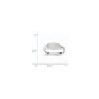 14k White Gold 12.0x6.5mm Oval Closed Back Signet Ring