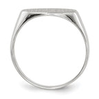 14k White Gold 13.5x7.5mm Oval Closed Back Signet Ring
