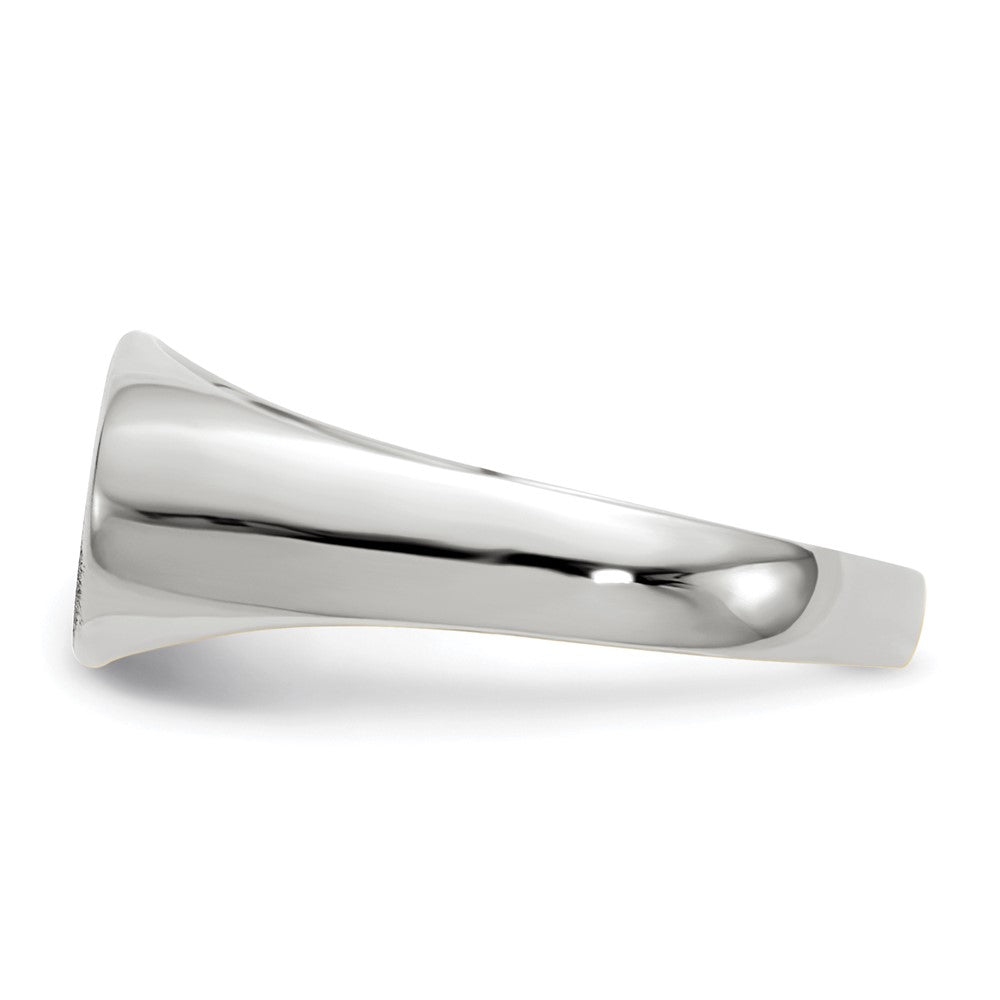 14k White Gold 13.5x7.5mm Oval Closed Back Signet Ring