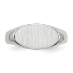 14k White Gold 13.5x7.5mm Oval Closed Back Signet Ring