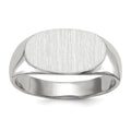 14k White Gold 13.5x7.5mm Oval Closed Back Signet Ring