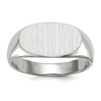 14k White Gold 13.5x7.5mm Oval Closed Back Signet Ring