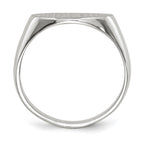14k White Gold 13.5x7.5mm Oval Open Back Signet Ring