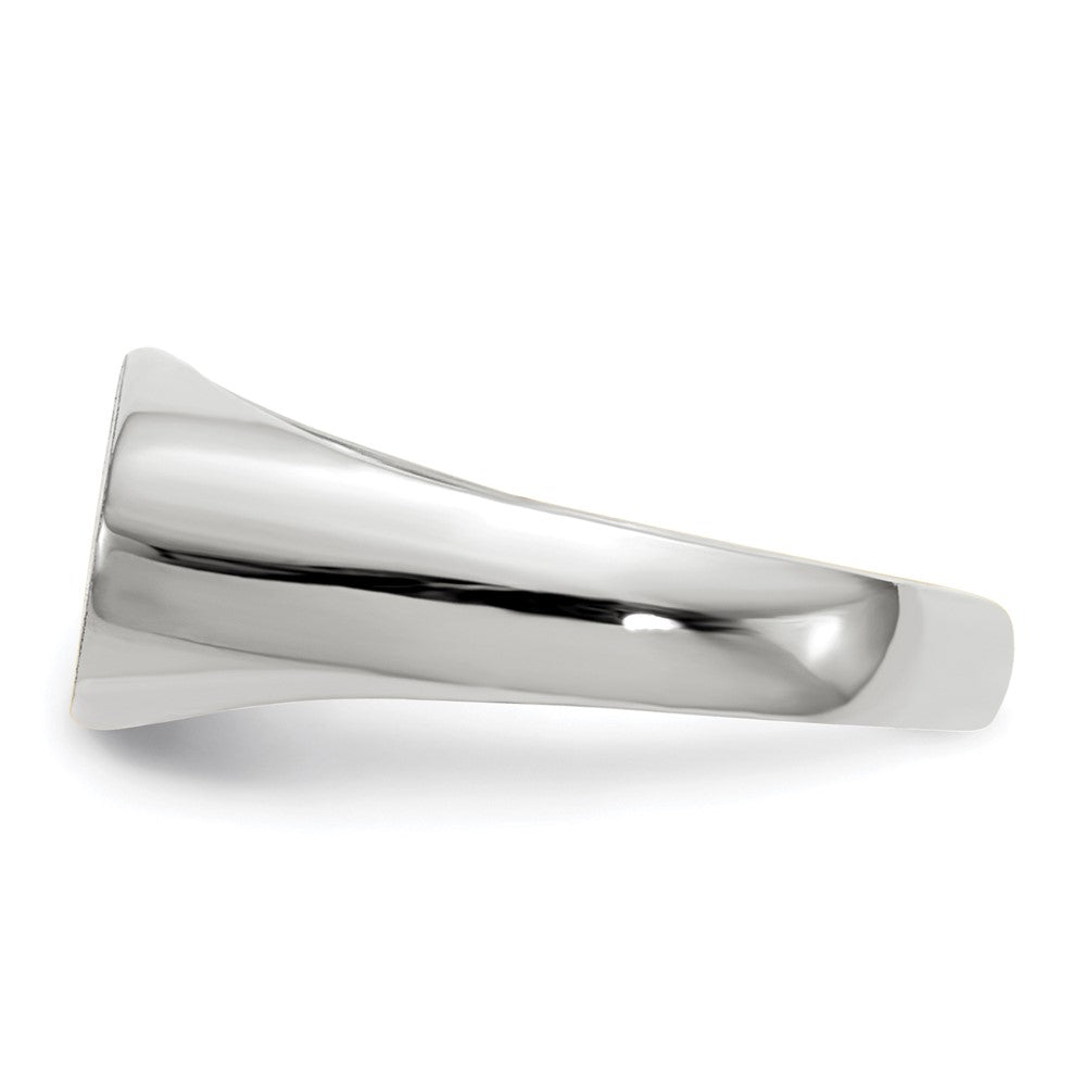 14k White Gold 13.5x7.5mm Oval Open Back Signet Ring