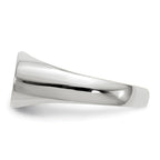 14k White Gold 13.5x7.5mm Oval Open Back Signet Ring