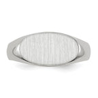 14k White Gold 13.5x7.5mm Oval Open Back Signet Ring