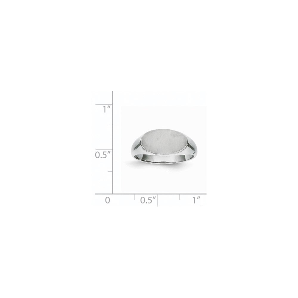 14k White Gold 13.5x7.5mm Oval Open Back Signet Ring