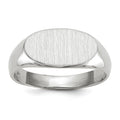 14k White Gold 13.5x7.5mm Oval Open Back Signet Ring