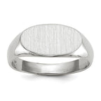 14k White Gold 13.5x7.5mm Oval Open Back Signet Ring