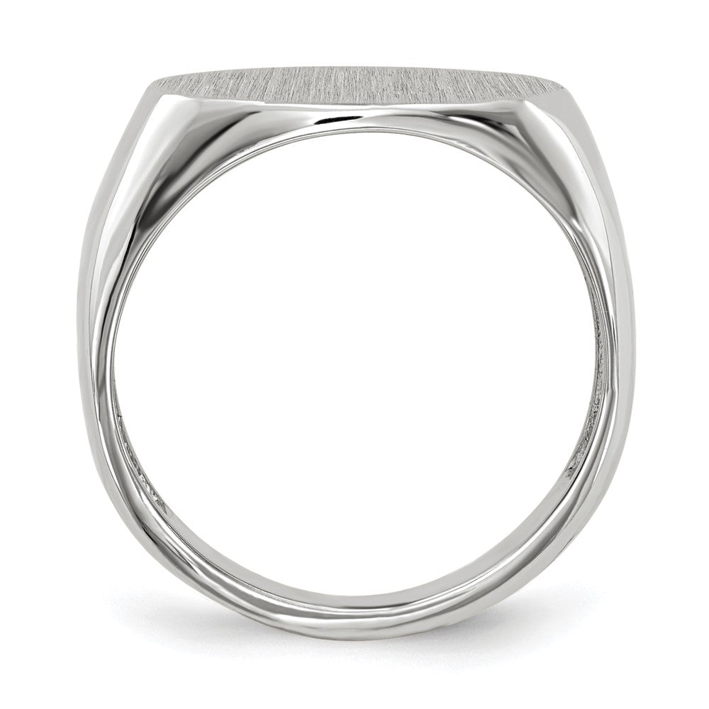 14k White Gold 15.0x9.5mm Oval Open Back Signet Ring