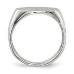 14k White Gold 15.0x9.5mm Oval Open Back Signet Ring