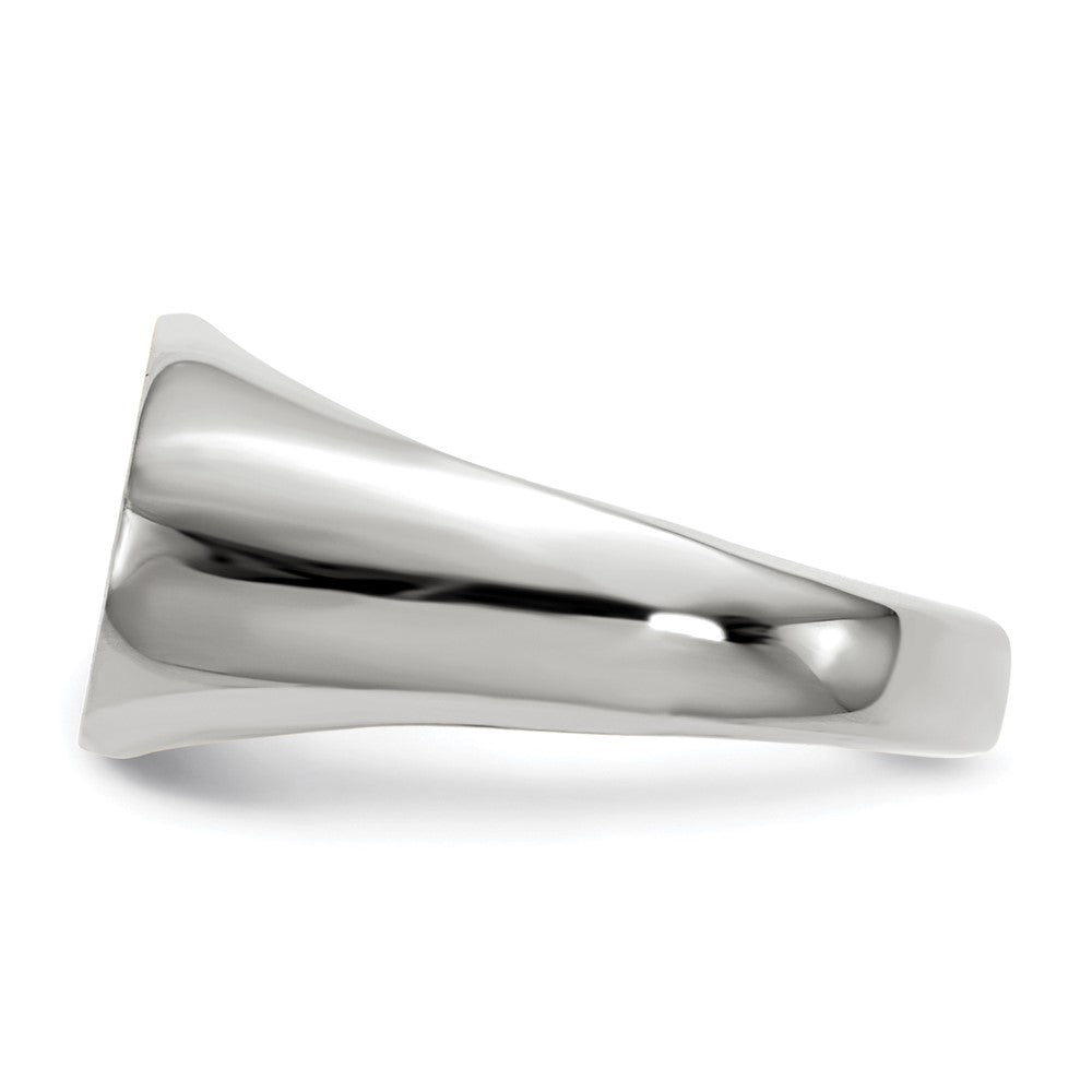 14k White Gold 15.0x9.5mm Oval Open Back Signet Ring