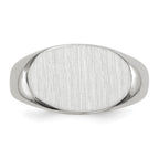 14k White Gold 15.0x9.5mm Oval Open Back Signet Ring