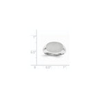 14k White Gold 15.0x9.5mm Oval Open Back Signet Ring