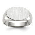 14k White Gold 15.0x9.5mm Oval Open Back Signet Ring