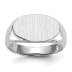 14k White Gold 15.0x9.5mm Oval Open Back Signet Ring