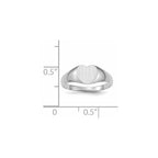 14k White Gold 7.0x9.5mm Heart Closed Back Signet Ring