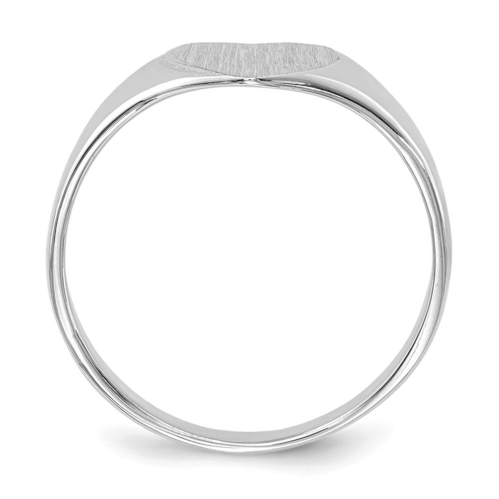 14k White Gold 8.5x9.0mm Heart Closed Back Signet Ring