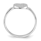 14k White Gold 7.0x7.5mm Heart Open Back Signet Ring