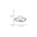 14k White Gold 7.0x7.5mm Heart Open Back Signet Ring