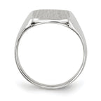 14k White Gold 10.5x11.0mm Cushion Closed Back Signet Ring