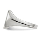 14k White Gold 10.5x11.0mm Cushion Closed Back Signet Ring