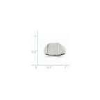 14k White Gold 10.5x11.0mm Cushion Closed Back Signet Ring