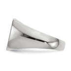 14k White Gold 12.5x12.5mm Cushion Closed Back Signet Ring