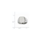 14k White Gold 12.5x12.5mm Cushion Closed Back Signet Ring