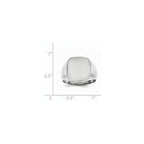 14k White Gold 13.5x14.5mm Cushion Closed Back Mens Signet Ring