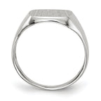 14k White Gold 10.5x11.0mm Cushion Open Back Signet Ring