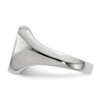 14k White Gold 10.5x11.0mm Cushion Open Back Signet Ring