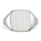 14k White Gold 10.5x11.0mm Cushion Open Back Signet Ring