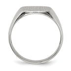 14k White Gold 12.5x12.5mm Cushion Open Back Signet Ring