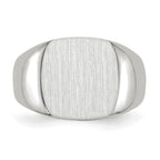 14k White Gold 12.5x12.5mm Cushion Open Back Signet Ring