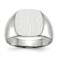 14k White Gold 12.5x12.5mm Cushion Open Back Signet Ring