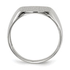 14k White Gold 13.5x14.5mm Cushion Open Back Mens Signet Ring