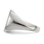 14k White Gold 13.5x14.5mm Cushion Open Back Mens Signet Ring