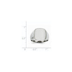 14k White Gold 13.5x14.5mm Cushion Open Back Mens Signet Ring